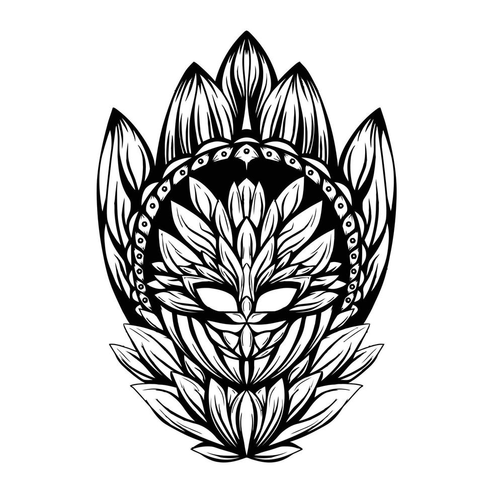 Black And White Artwork Illustration Of Soulbeing Vector