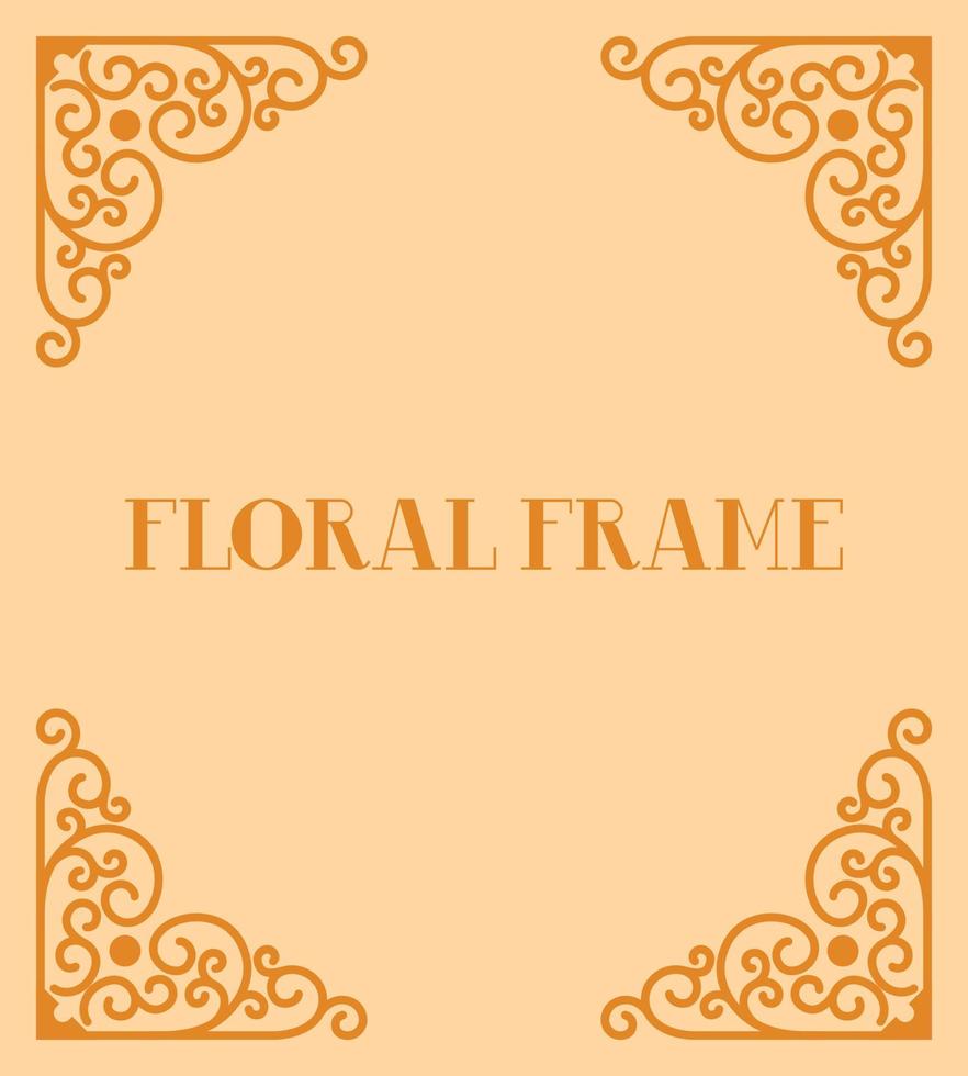 Line Frame Ornament Corner Background Vector