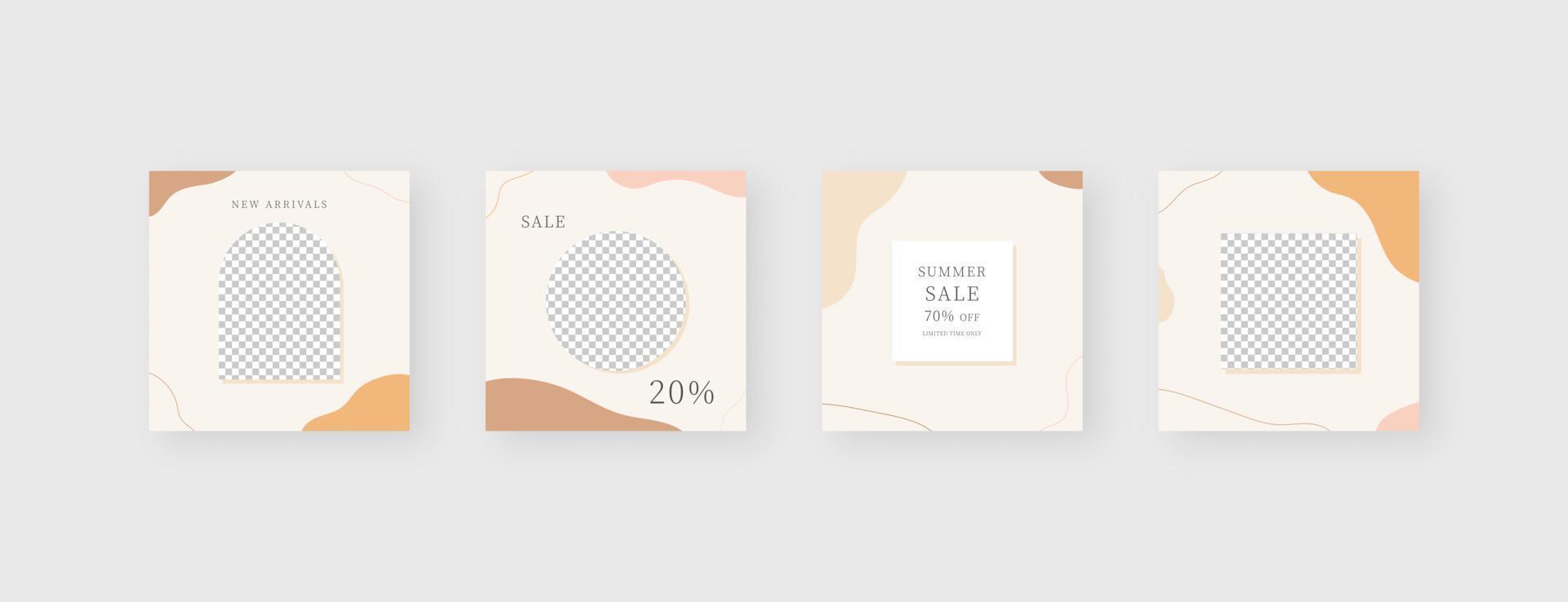Social media template. Trendy editable social media post template. vector
