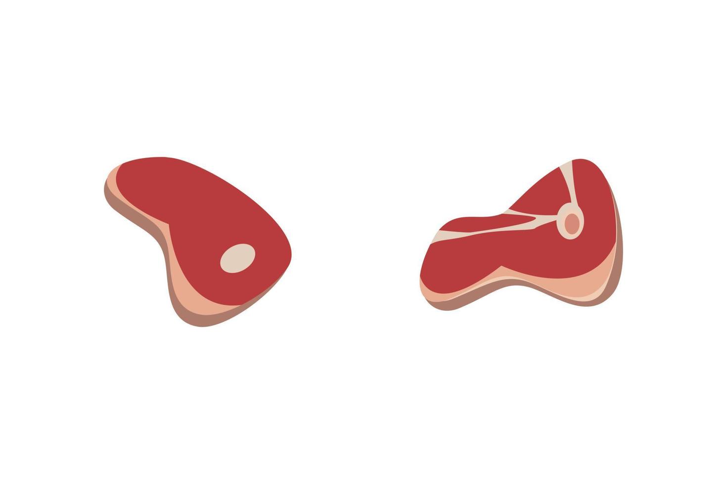 Ilustración plana simple icono de filete de carne fresca sobre fondo blanco vector