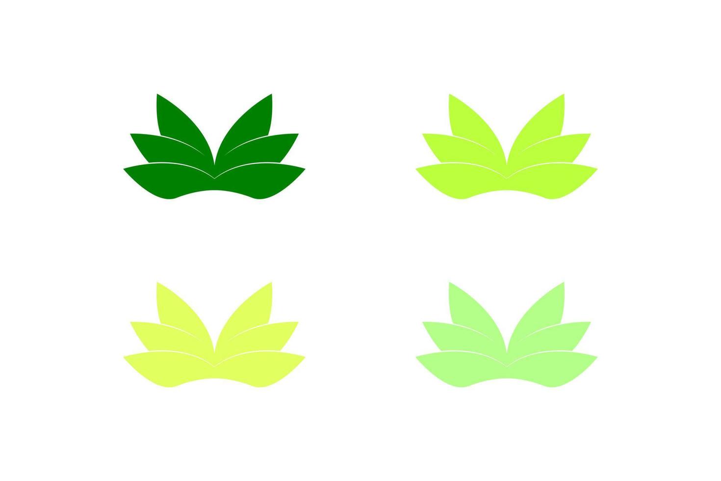 Planta simple hierba hoja hierba verde logotipo en fondo blanco vector