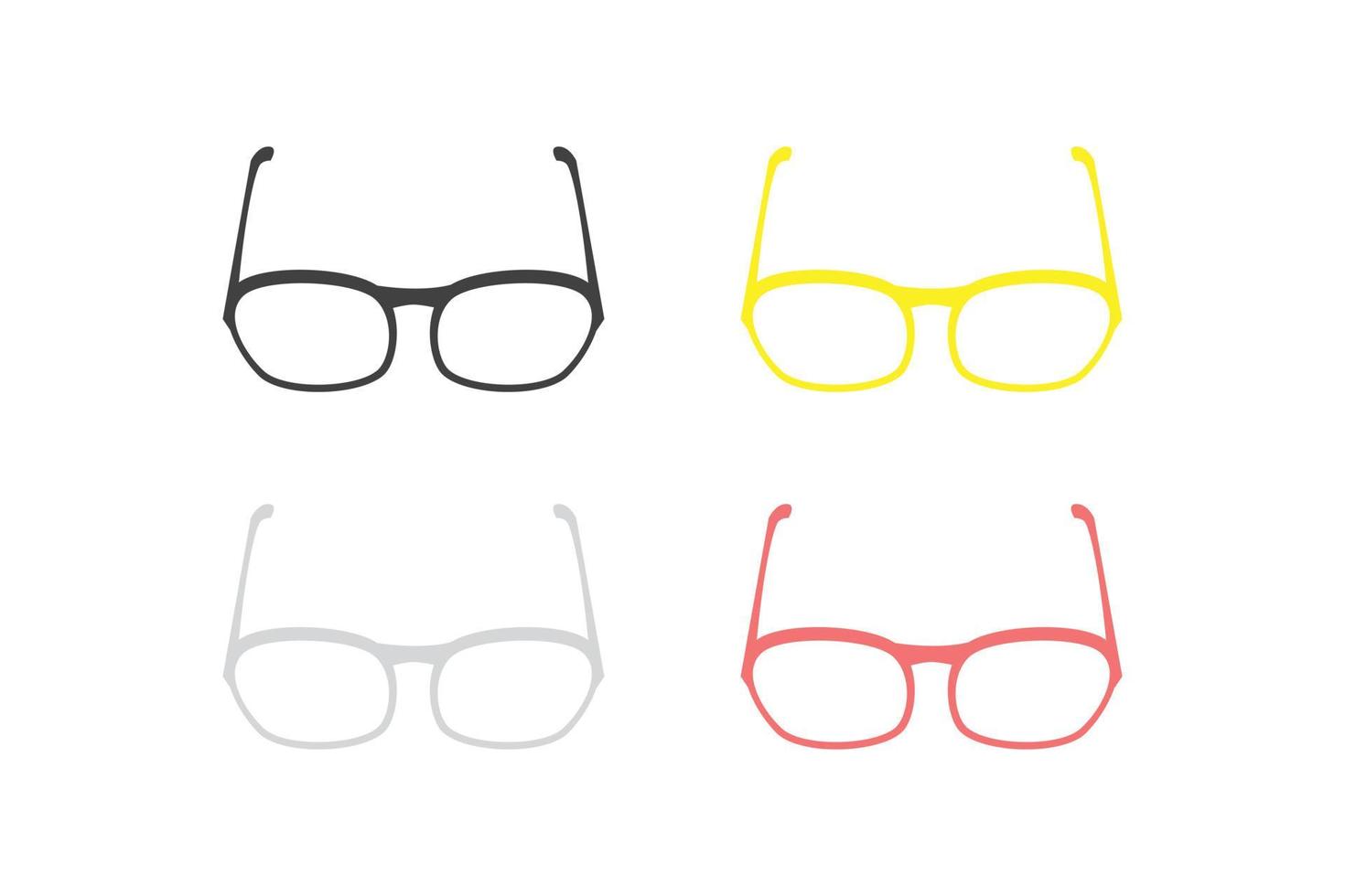 coloridos anteojos gafas ilustración plana sobre fondo blanco vector