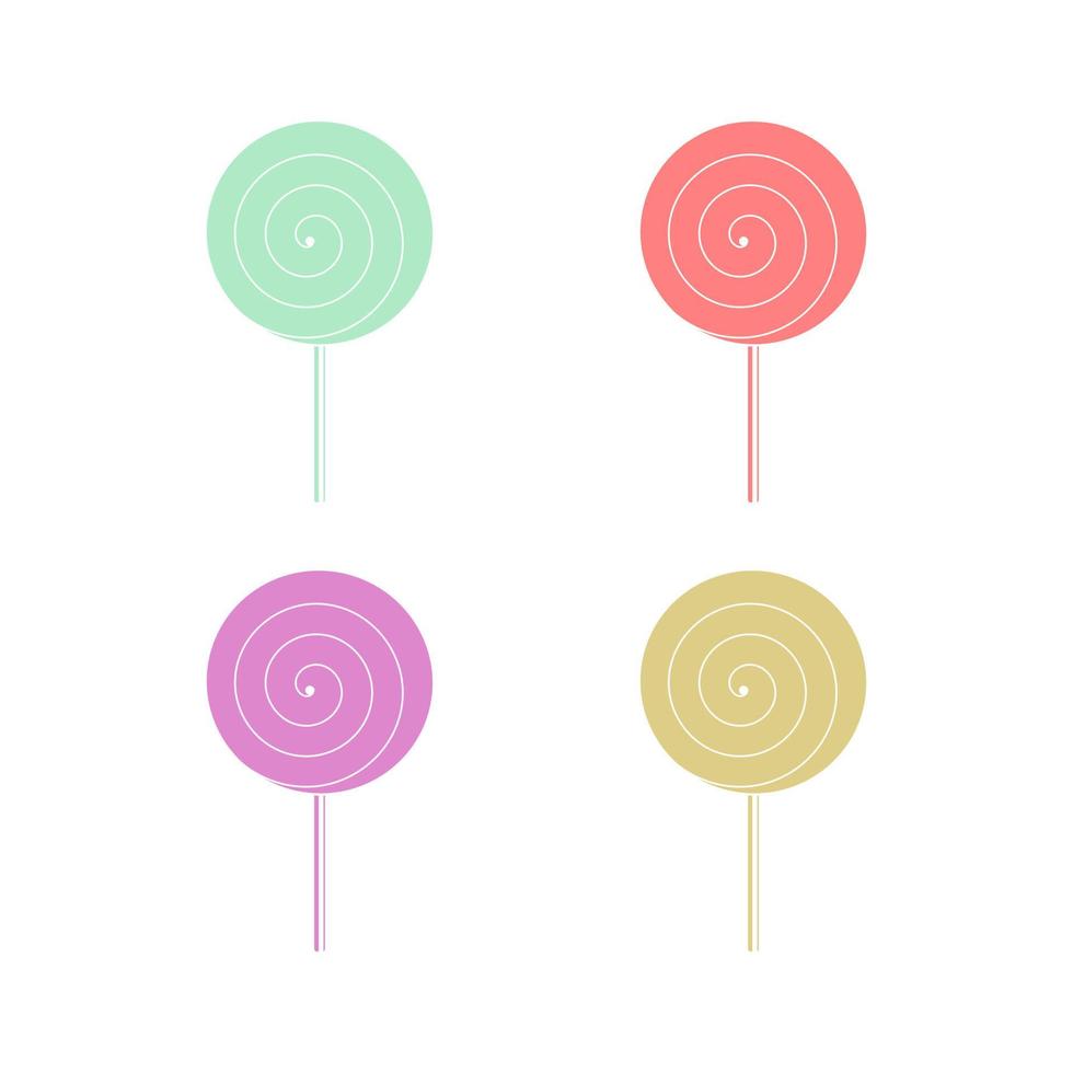 Colorful Lollipop Icon Sign Flat Illustration on White Background vector