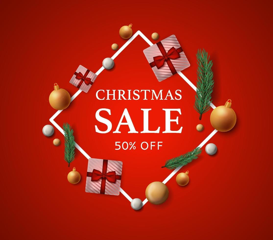 Merry Christmas sale emblem vector