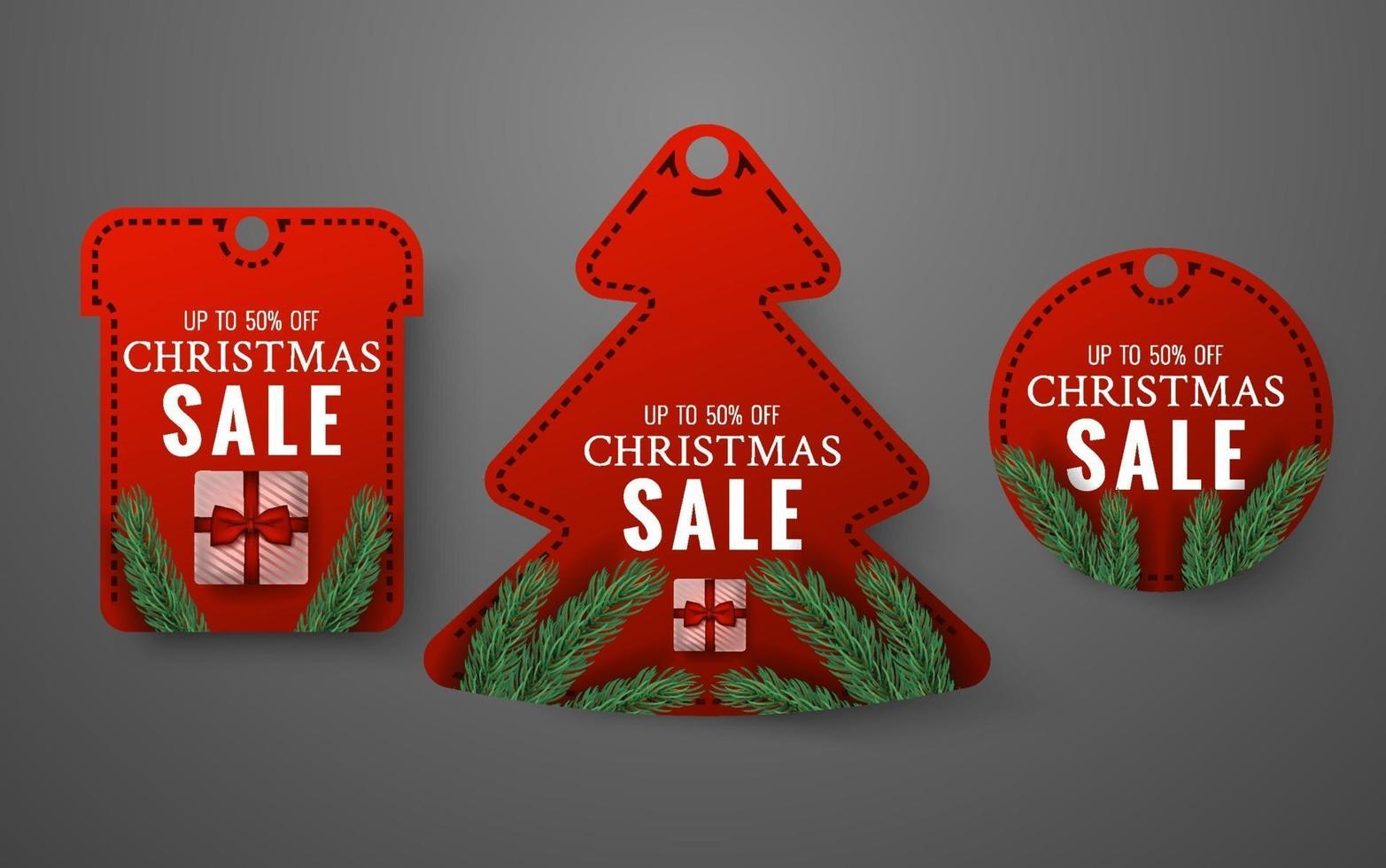 Christmas emblem with price stickers vector
