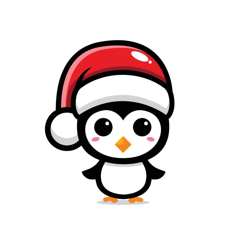 cute penguin design celebrating christmas vector