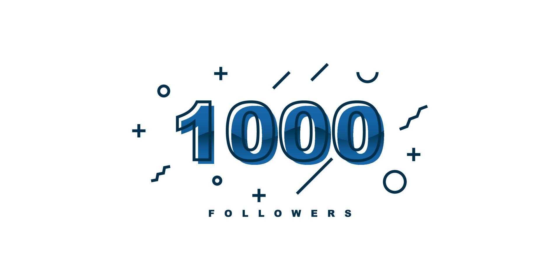 Thank you 1000 followers template design vector