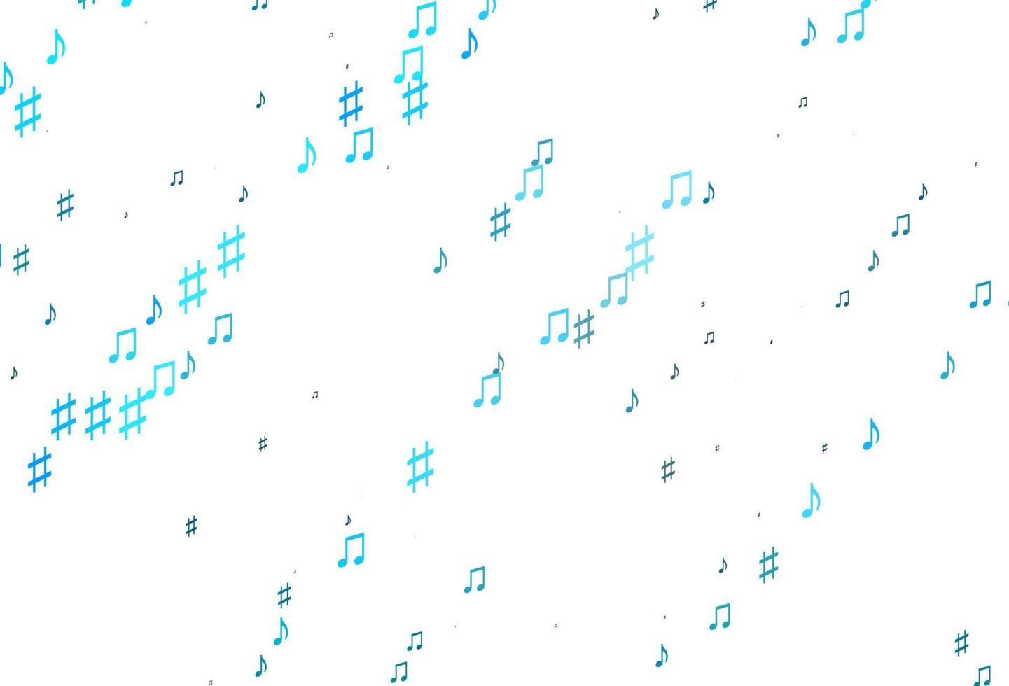 textura de vector azul claro con notas musicales.