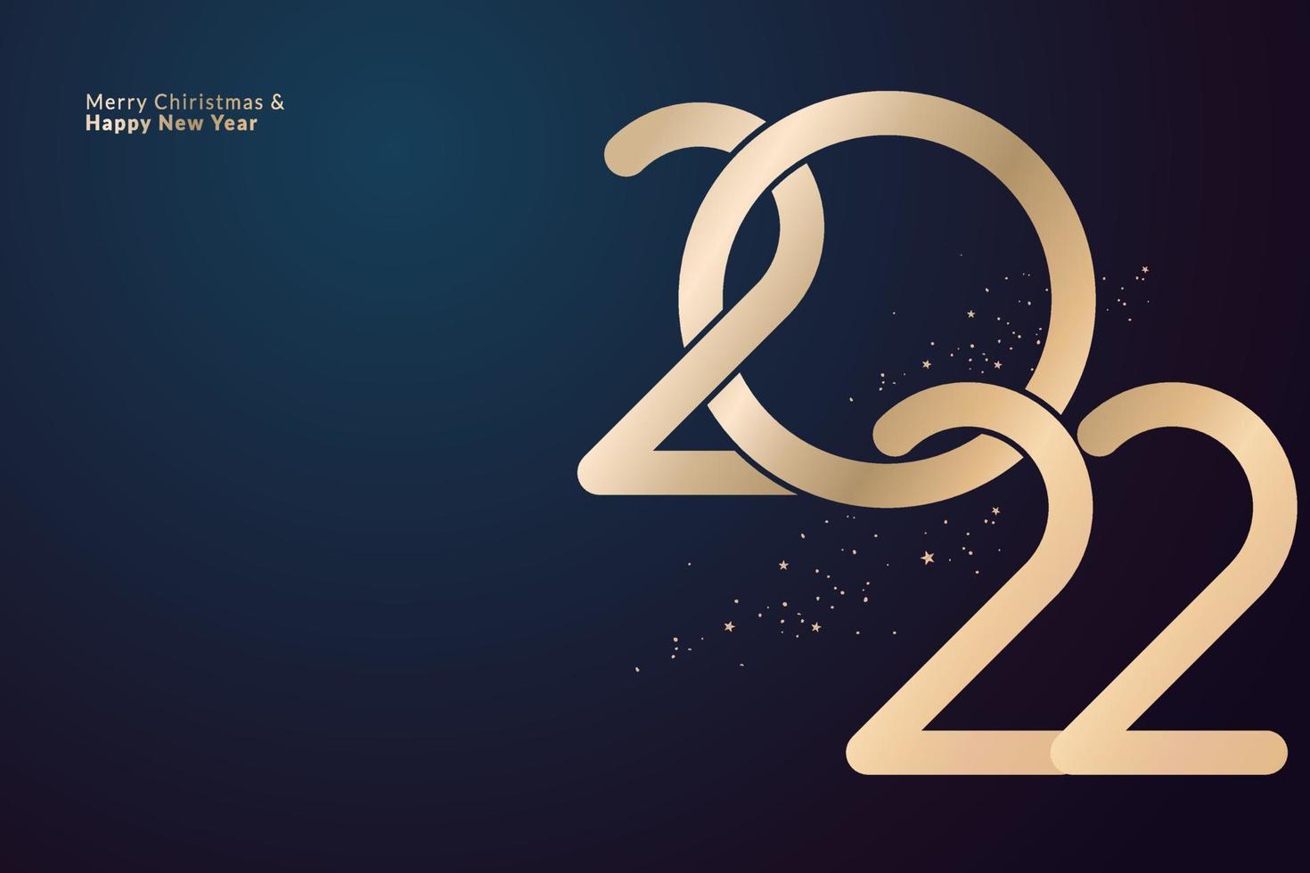 Merry Christmas and Happy New Year 2022 greeting card vector