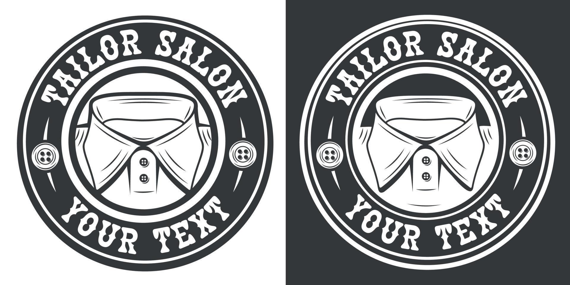 Vintage emblem on the theme of the sewing salon vector