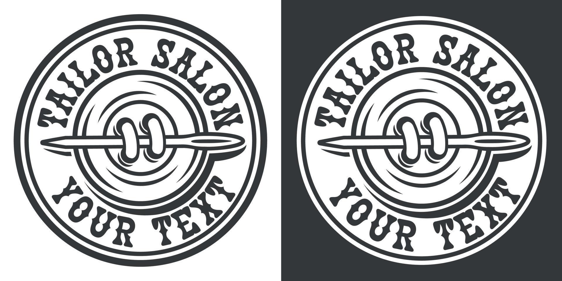 The vintage badge on the tailor salon theme vector