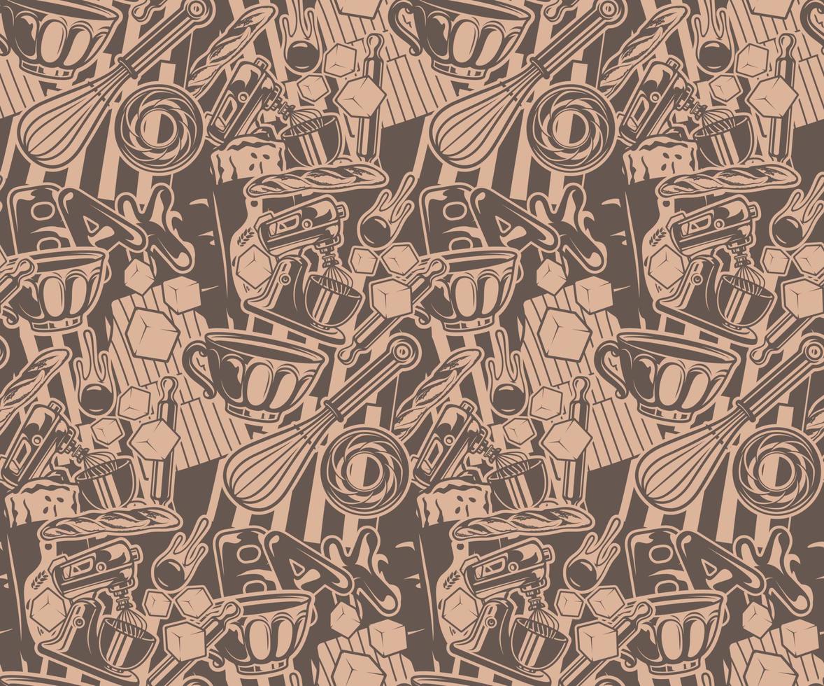 Seamless pattern on the home bakery theme vector