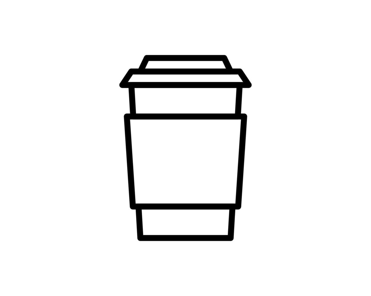 take-out coffee with cap and cup holder. disposable vector