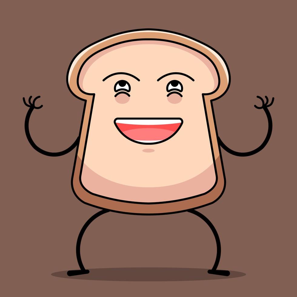 Cute toast with evil expression vector