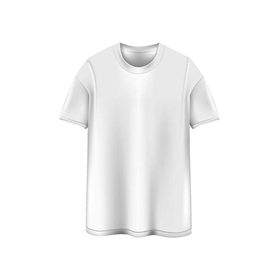 T-shirt template mockup on isolated white background. vector