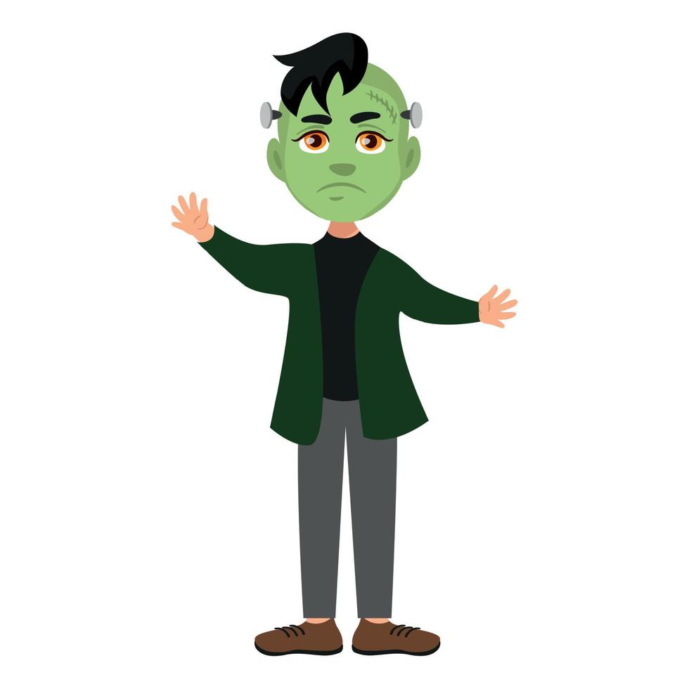 Boy dressed in festive halloween costume - Vector