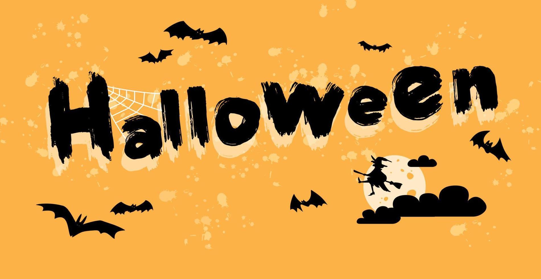 Halloween colorful bright web banner congratulation - Vector