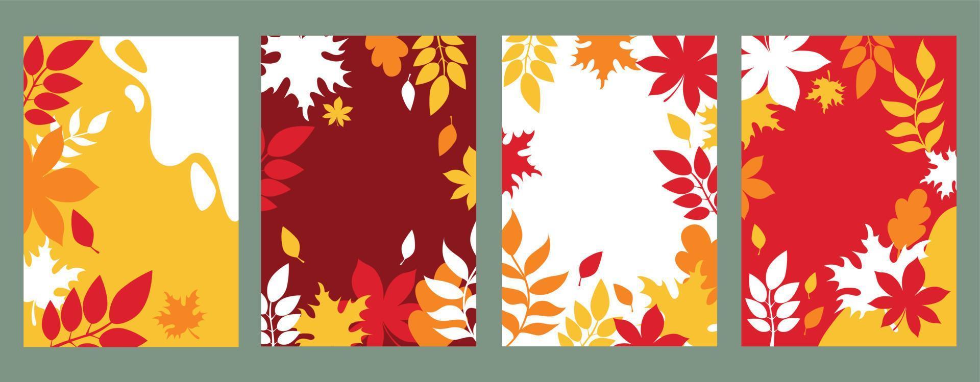 Abstract trendy generic autumn art templates. Suitable for cover, web banner, poster, flyer, poster, postcard - Vector
