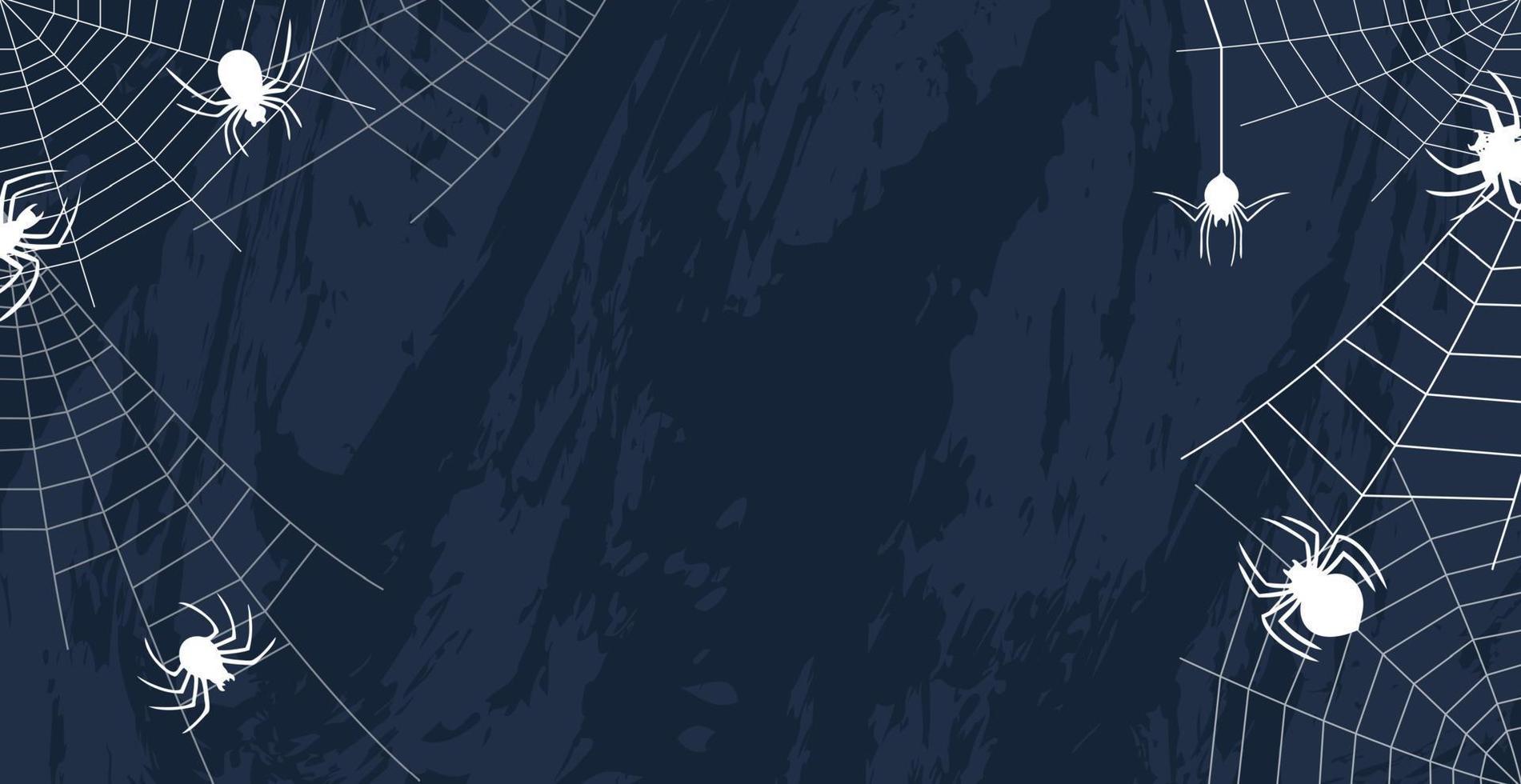 Spiders on a dark halloween background - Vector