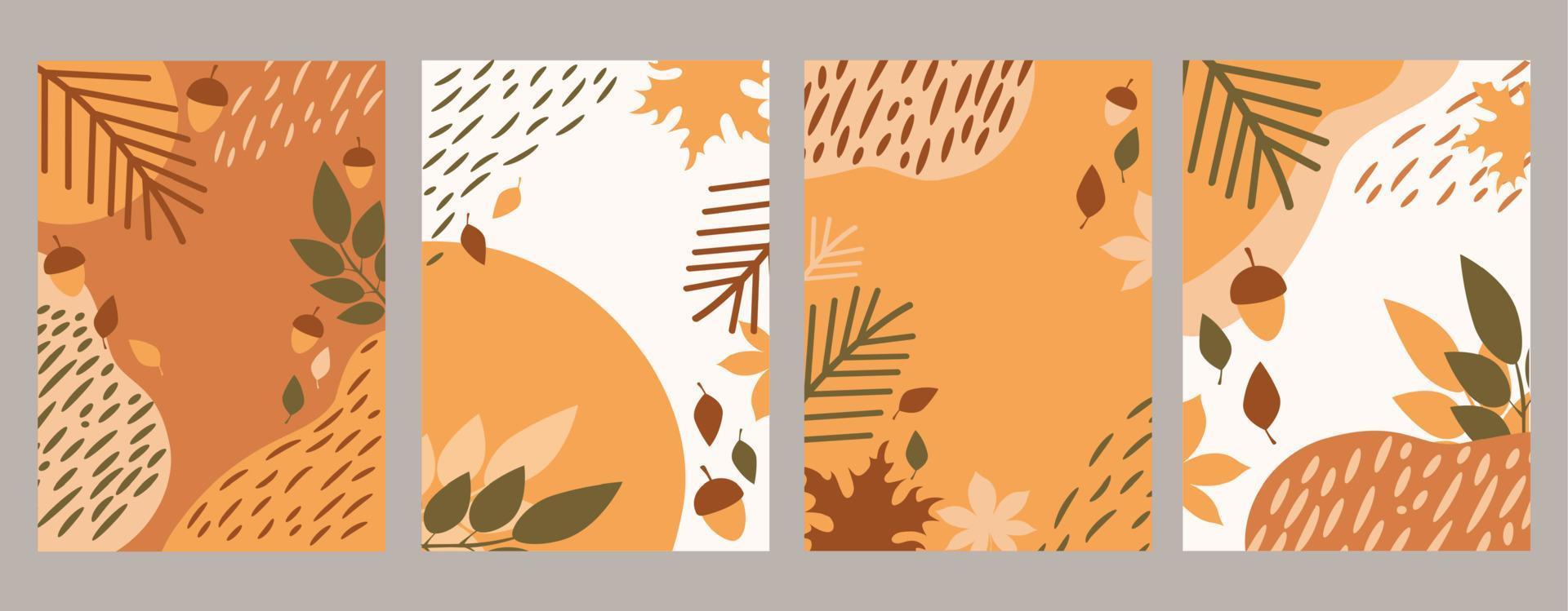 Abstract trendy generic autumn art templates. Suitable for cover, web banner, poster, flyer, poster, postcard - Vector