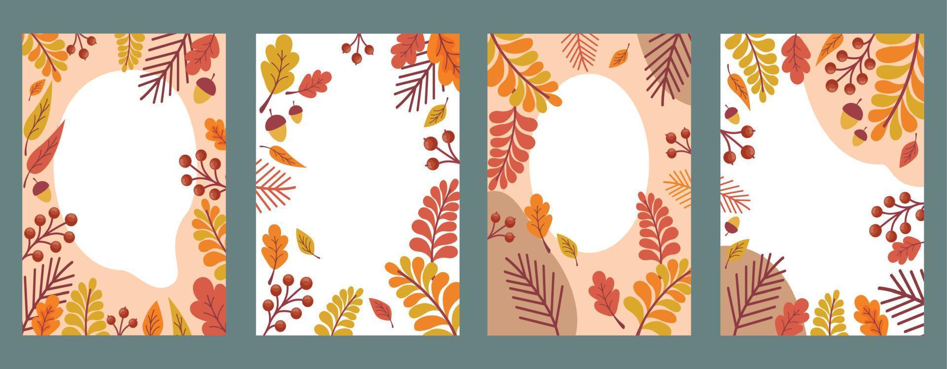 Plantillas de arte otoño genéricas de moda abstractas. Adecuado para portada, banner web, cartel, folleto, cartel, postal - vector