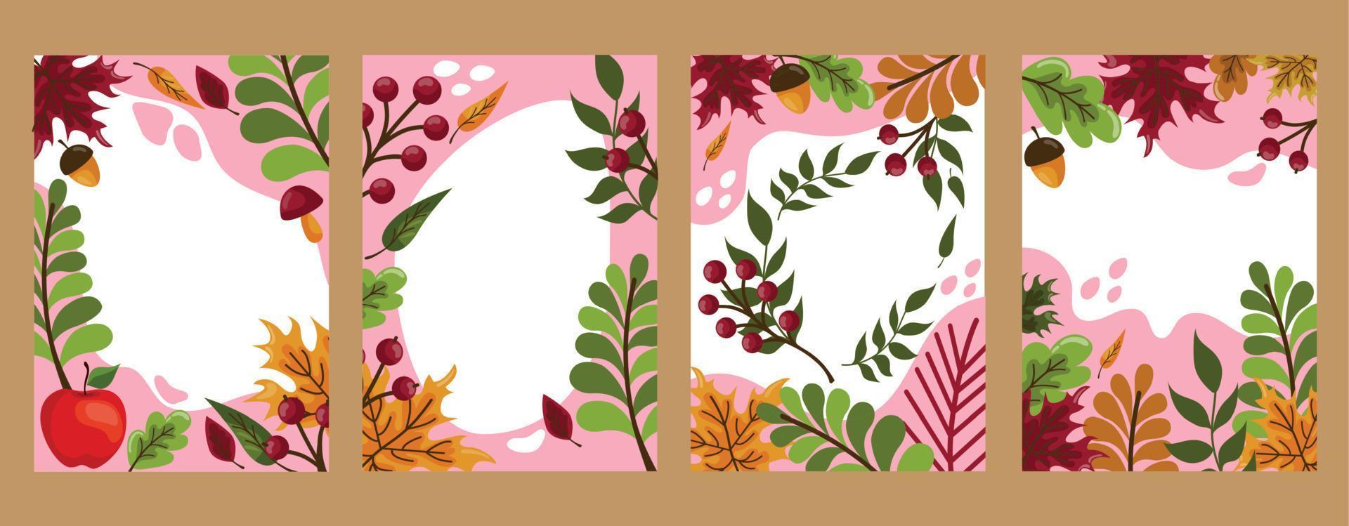 Abstract trendy generic autumn art templates. Suitable for cover, web banner, poster, flyer, poster, postcard - Vector