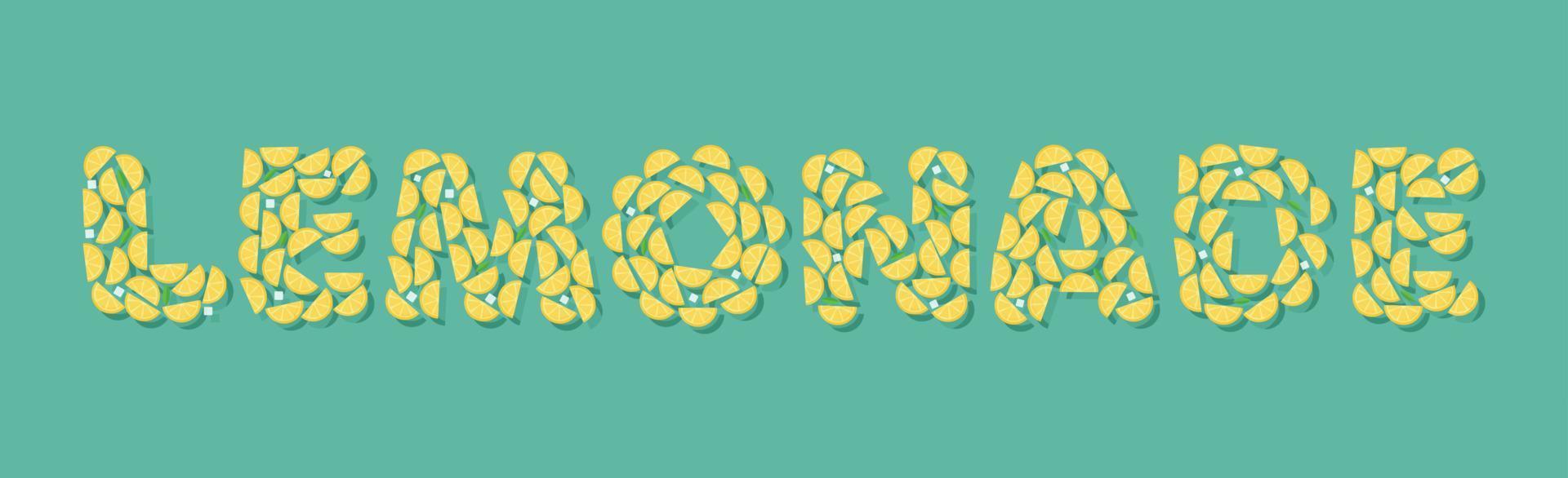 Logo word LEMONADE, stylized as sweet drinks - Vector