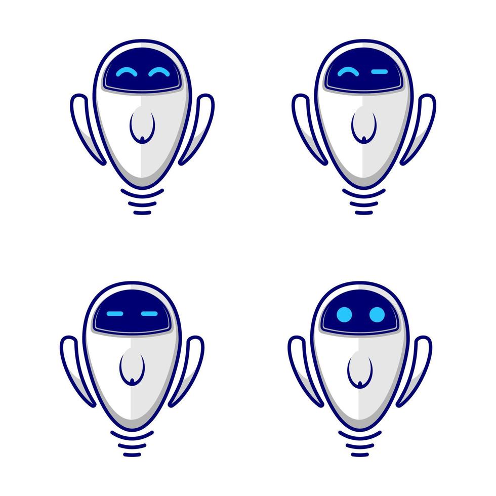 cute robot web icon or logo vector