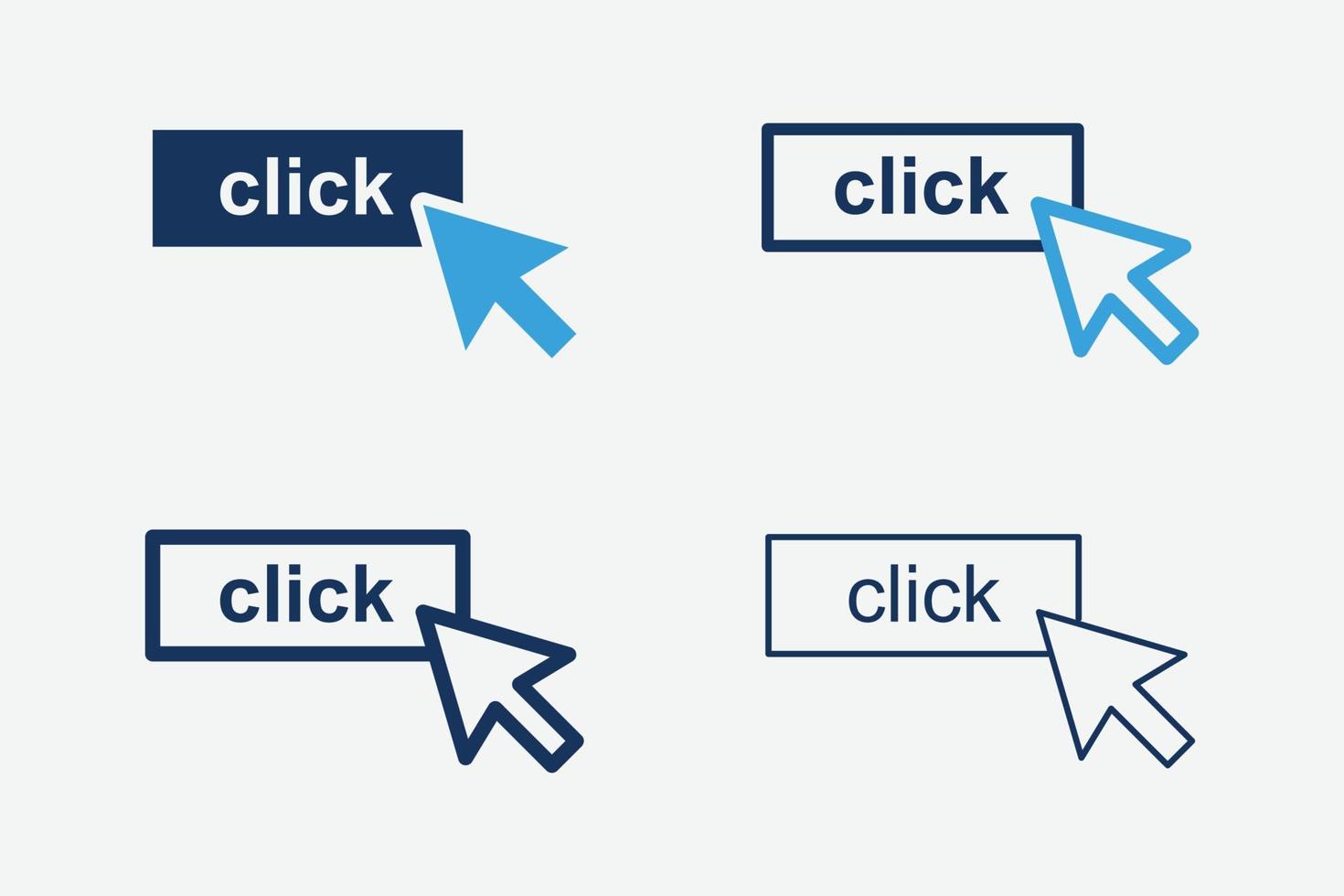 click icon set isolated symbol vector