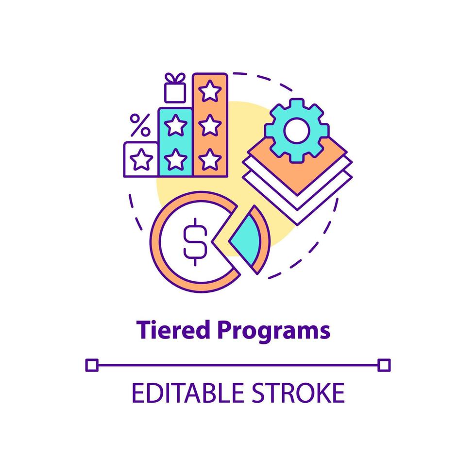 Tiered programs concept icon vector