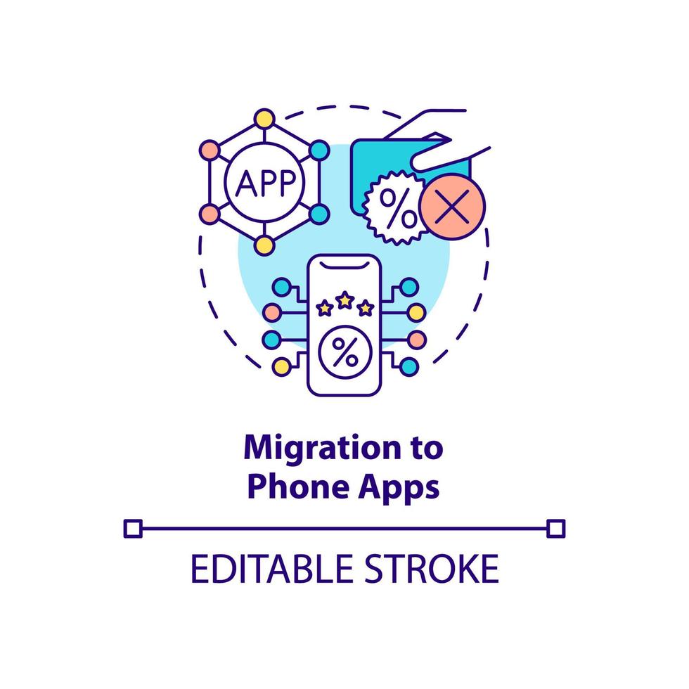 Migration to phone apps concept icon vector
