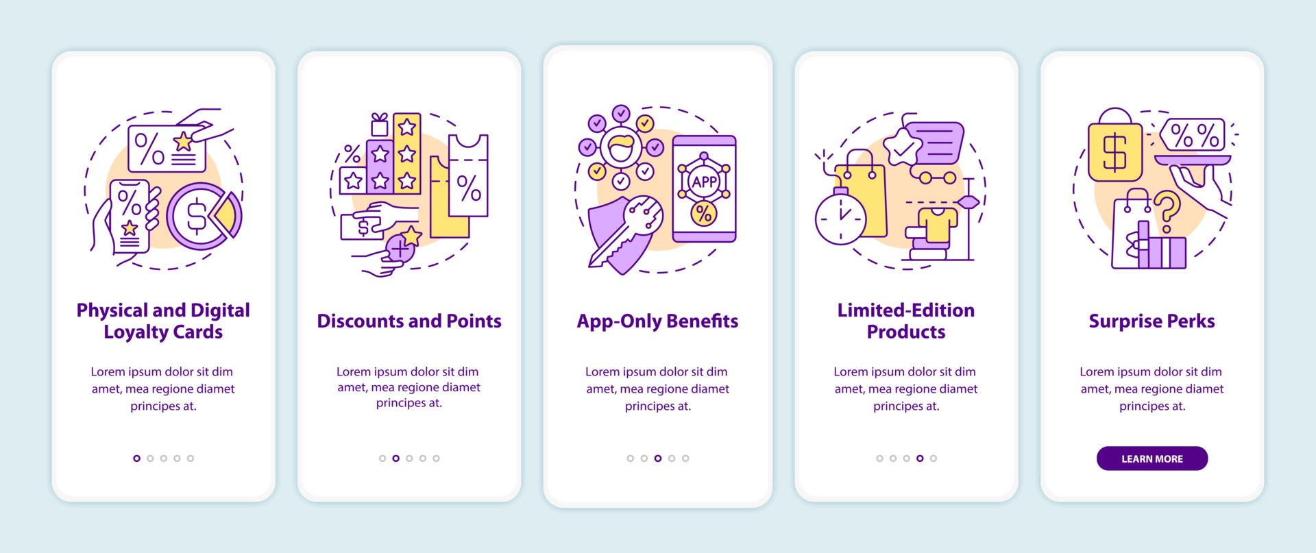 Grocery store loyalty program ideas onboarding mobile app page screen