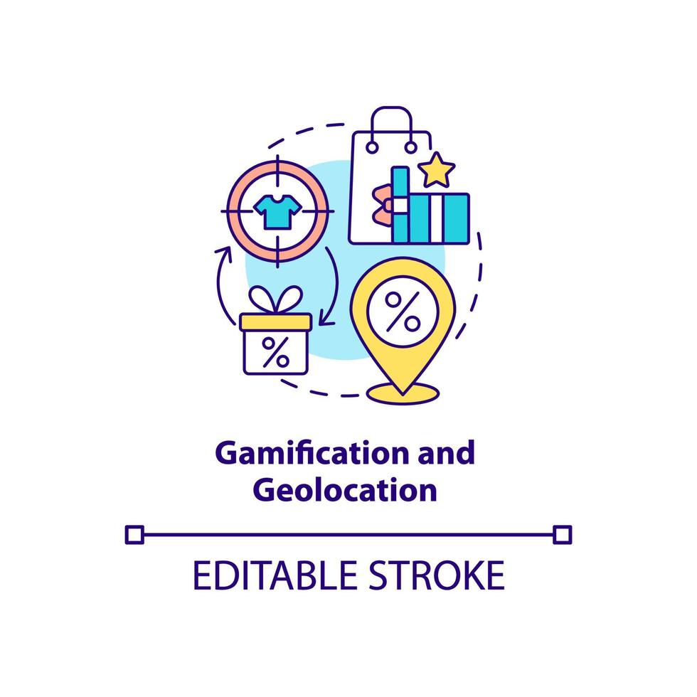 Gamification and geolocation concept icon vector