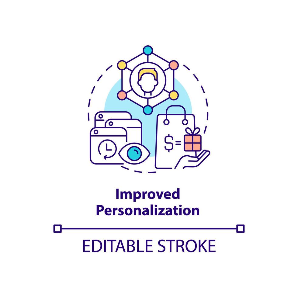 Improved personalization concept icon vector
