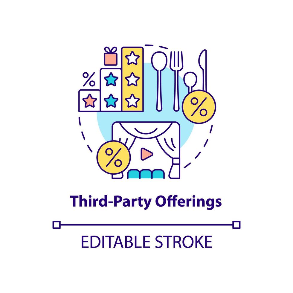 Third-party offerings concept icon vector