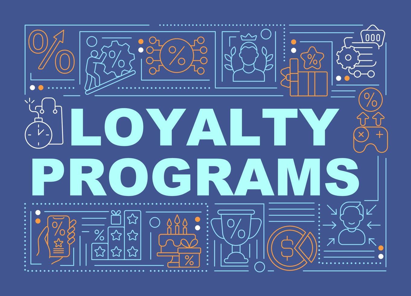 Loyalty programs blue word concepts banner vector
