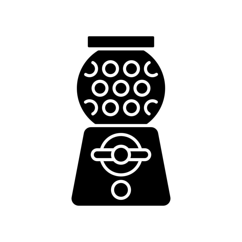 Gumball machine black glyph icon vector