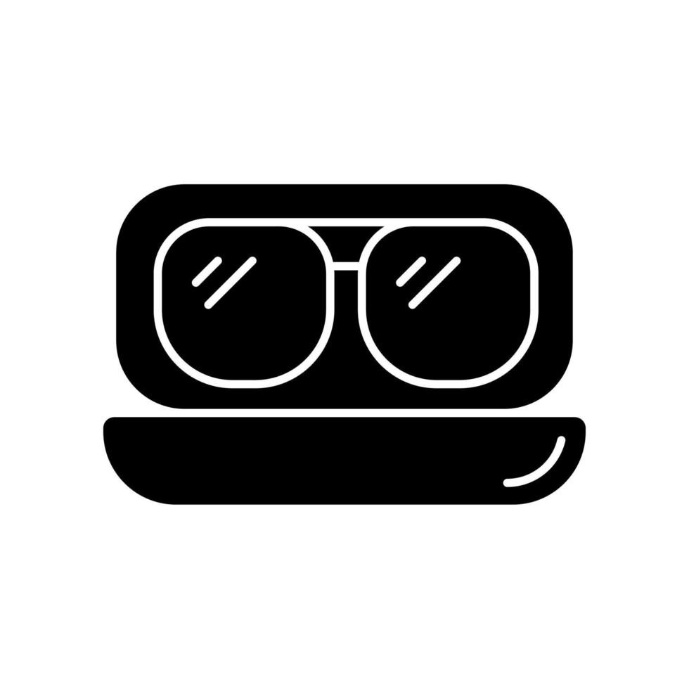 Aviator sunglasses black glyph icon vector