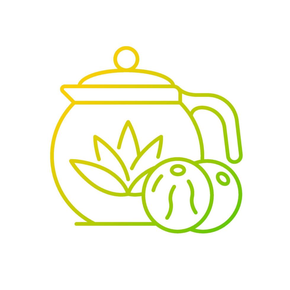 icono de vector lineal degradado de té floreciente