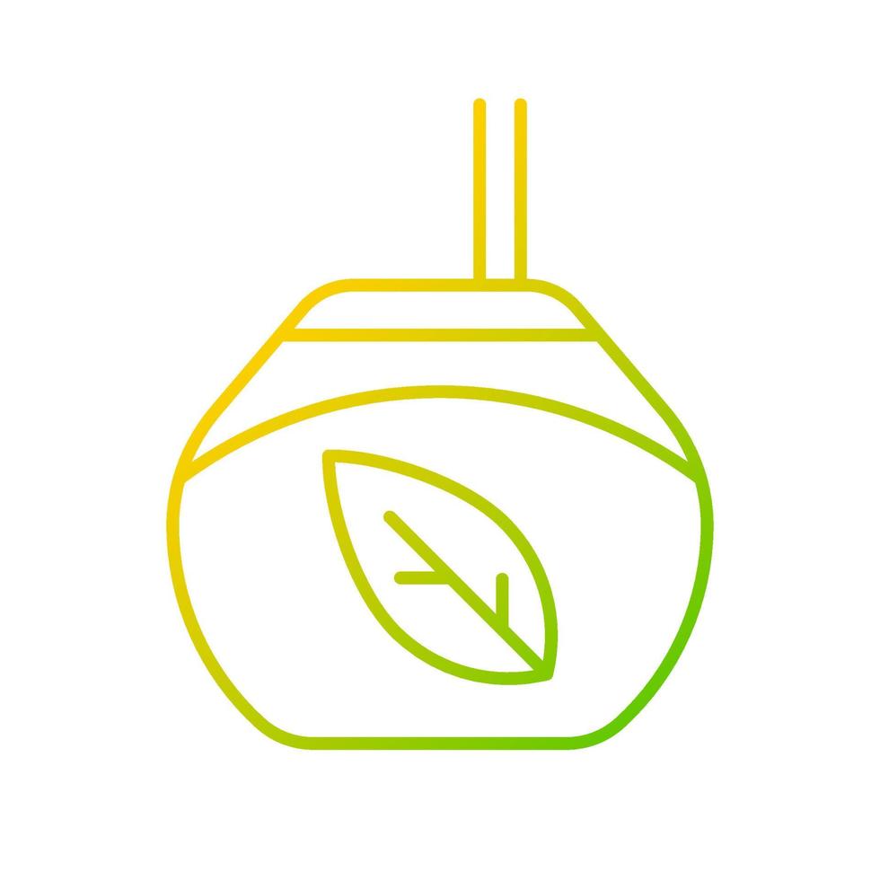 Tea gourd cup gradient linear vector icon