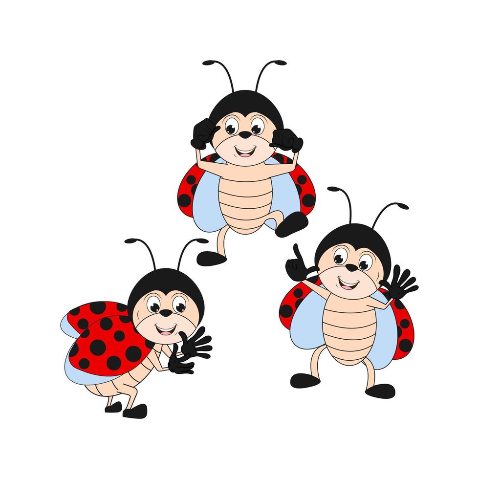 cute ladybug animal cartoon vector