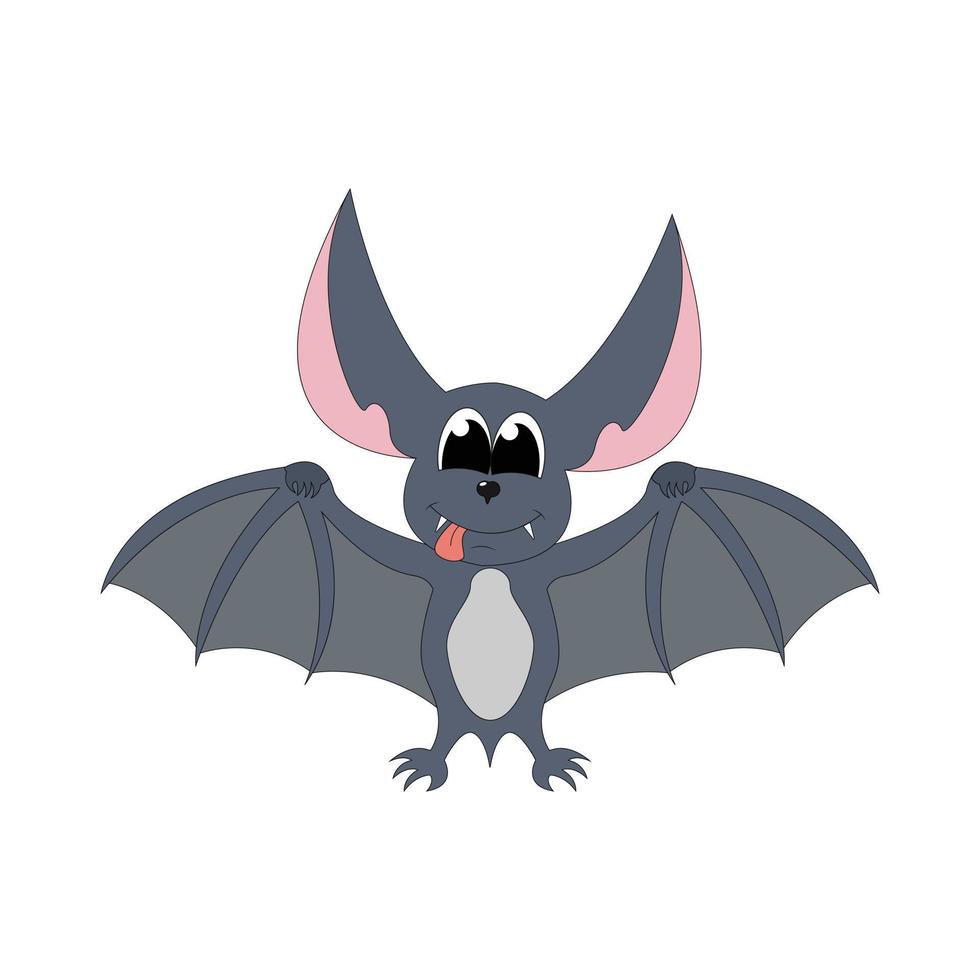 cute bat animal cartoon vector