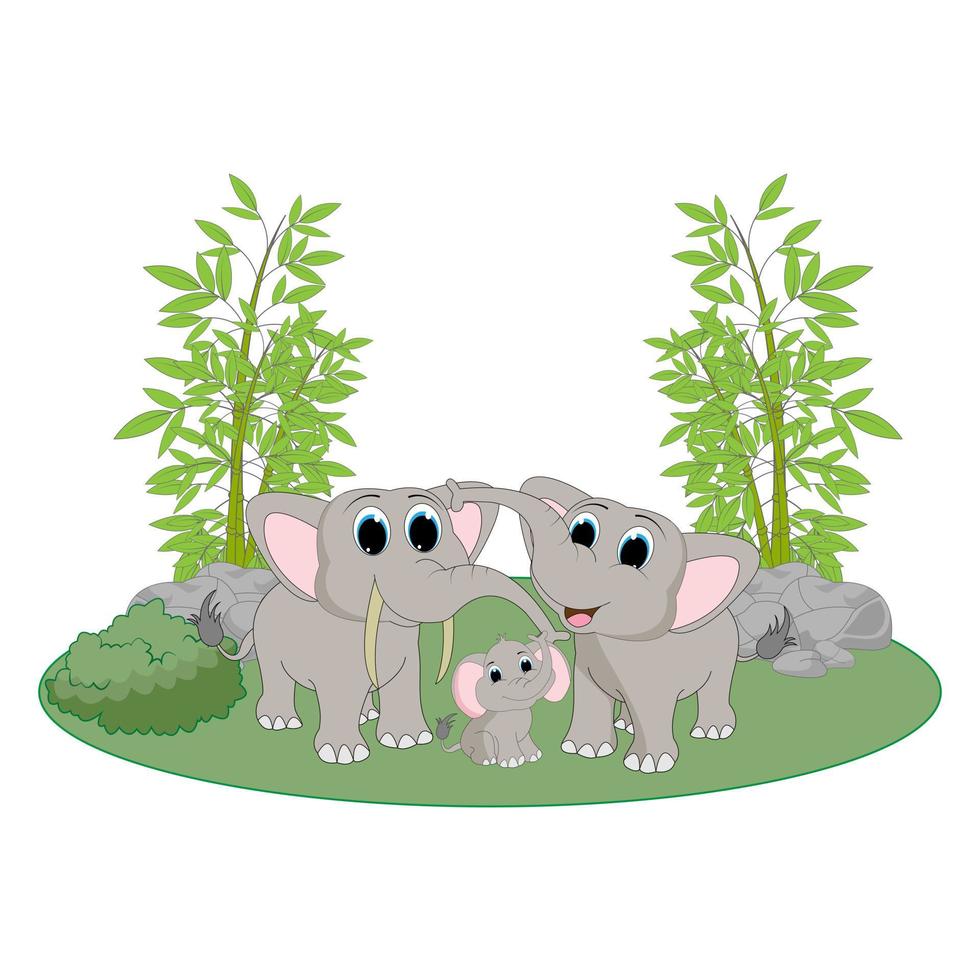 lindo, elefante, animal, caricatura vector