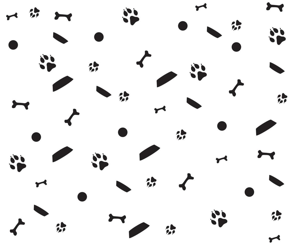 patrón blanco y negro con un tema de perro vector