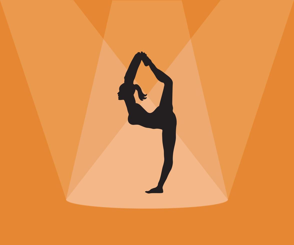 the silhouette of a girl who is engaged in gymnastics vector