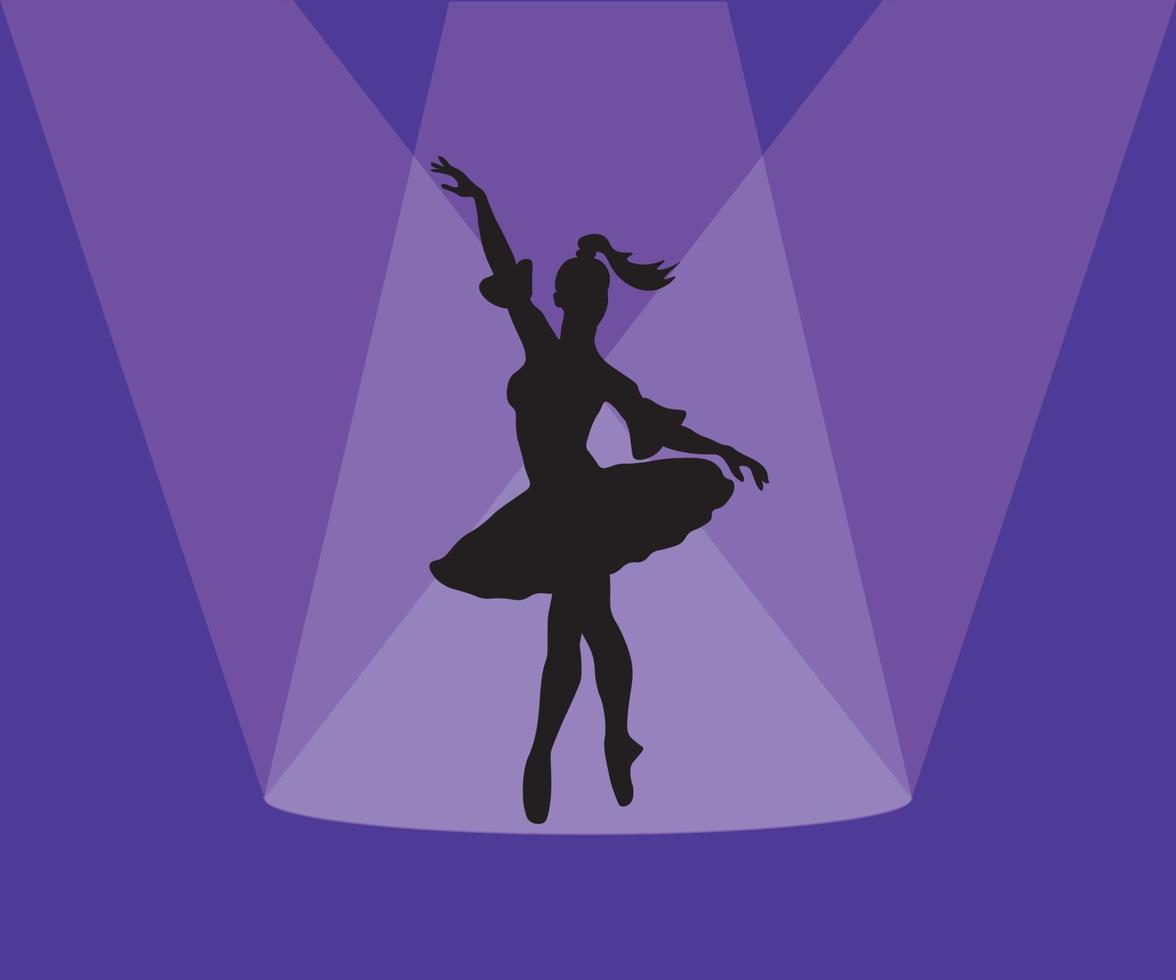 la silueta de una bailarina en un baile vector