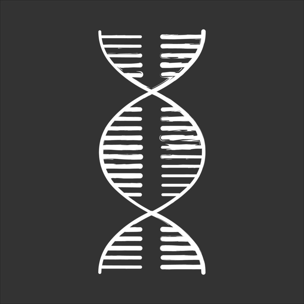 DNA spiral chalk icon vector