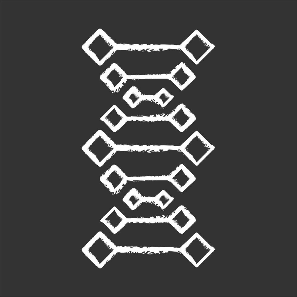 DNA chains chalk icon vector