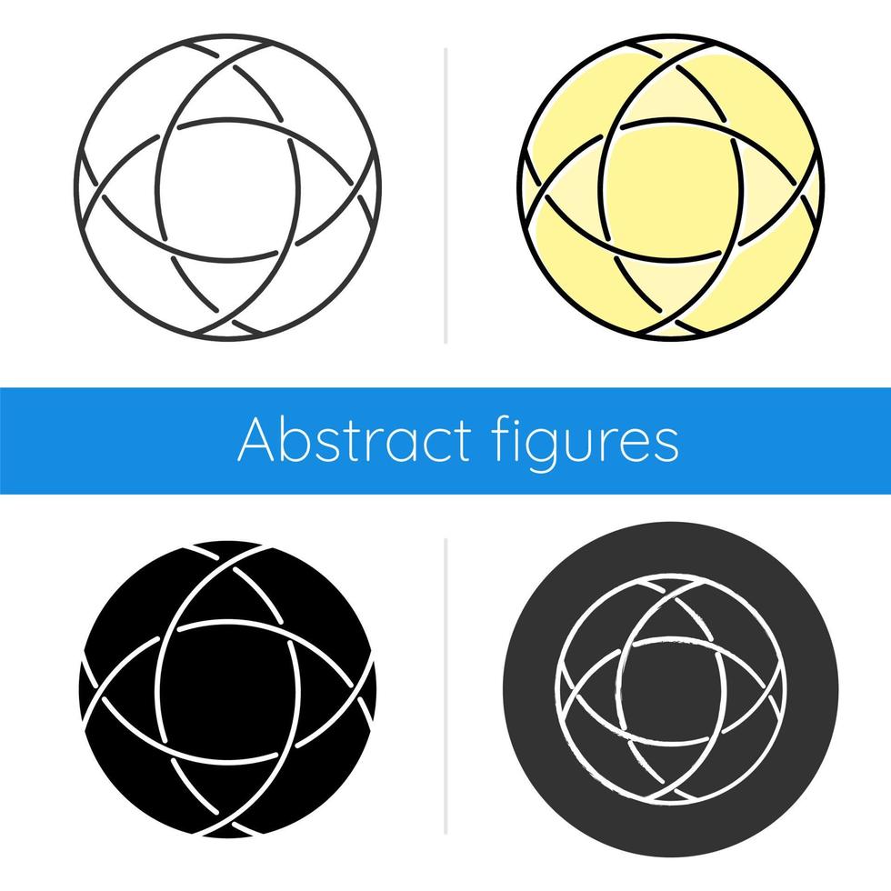 Closed polygonal curve icon vector