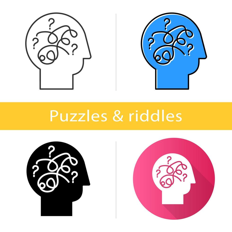 Puzzled mind icon vector